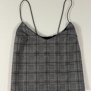 Arkitect Houndstooth Cropped Buckle‑Back Top | Size M | Y2K Black & White